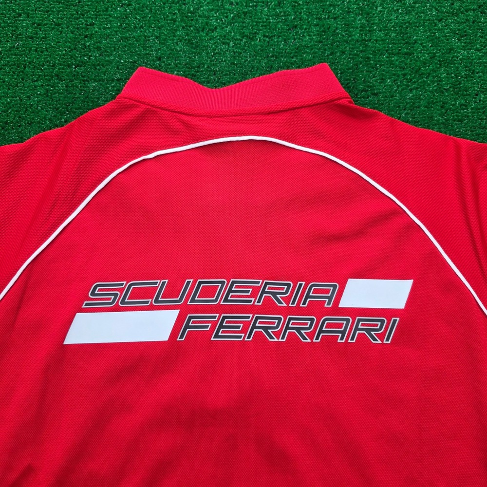 Ferrari F1 Team Scuderia Quarter Zip Performance Polo Shirt Mens 2XL Red - Picture 9 of 9